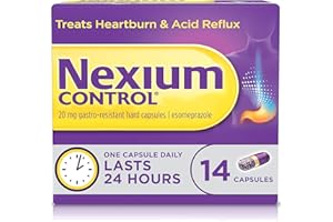 Nexium Control Heartburn & Indigestion Capsules for Acid Reflux Relief, Gastro-Resistant Esomeprazole capsules, 20mg, 14 Count
