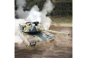 efaso Zdalnie sterowany czołg – zdalnie sterowany czołg z funkcją strzału / wieża obracana o 360 stopni z dźwiękiem i światłem 1:18 - model czołgu RC Camouflage, ZY022-817