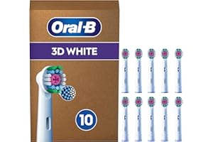 Oral-B Pro Lot De 10 Brossettes De Rechange 3D White, AUTHENTIQUES, Blanches, Cupule De Polissage Pour Des Dents Blanches Sans Taches, Embout Pour Les Brosses A Dents Electriques Oral B Pro, Carton