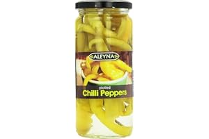 Aleyna Pickled Chilli Pepper in Brine and Vinegar, Pack of 6 x 440g(Pack of 6) (Packaging may vary)