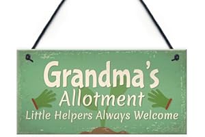 RED OCEAN Garden Sign Grandma's Allotment Shed SummerHouse Hanging Plaque Nan Nanny Gifts For Her