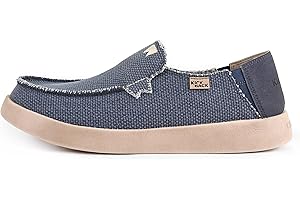 Kickback Barbeach Canvas Slip on Loafers - Chaussures légères à Enfiler - Semelles en Mousse à mémoire de Forme doublées de Cuir - Chaussures d'été pour Hommes