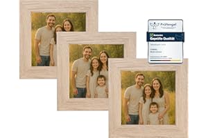 CABBEL – Cornice foto 10x10 cm in naturale – Design moderno quadrato – Acrilico infrangibile & retro robusto – Da parete o da tavolo – Ideale per foto 10x10 cm – Confezione da 3