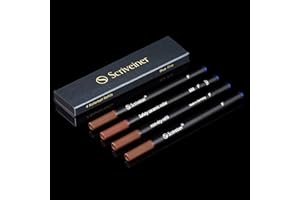 Scriveiner Ricarica Rollerball Blu Fine - 4 ricariche Rollerball di qualità premium progettate per penne Refill di sicurezza per Rollerball in Ceramica F - Schmidt 888 - Made in Germany