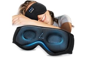 LC-dolida Maschera per dormire con cuffie Bluetooth, 3D Bluetooth, maschera per dormire 3D, maschera per gli occhi per dormire, cuffie per dormire sul fianco, meditazione, regali, gadget per uomini e