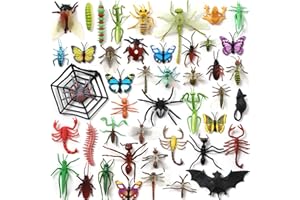 DOITEM 45 unids plástico realista insectos y mariposa araña bate para niños para educación Halloween juguetes temáticos fiestas regalos de cumpleaños