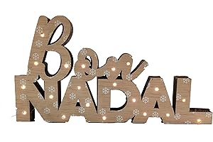 BELENES PUIG Bon Nadal Madera con luz led