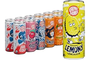 Karma Drinks Can Variety Pack - 12 x 250ml Cans - Mixed Case of Delicious Fizzy Soft Drinks, Fairtrade, Organic & Vegan