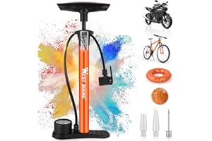 Fahrradpumpe Luftpumpe Fahrrad für alle Ventile - 11 Bar / 160 Psi Standluftpumpe mit Manometer - Standpumpe für Rennrad, E-B