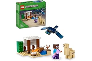 LEGO Minecraft Steves Wüstenexpedition - Spielzeughaus mit 3 Figuren - Spielzeug mit Minifiguren von Steve, Werkbank & verzauberte Axt - Gamer Geschenk für Jungen & Mädchen ab 6 Jahren - 21251
