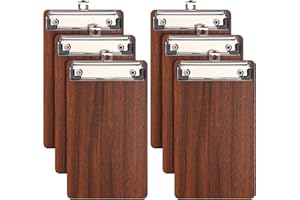 SOYIRI A6 Portablocco di Legno,6 Pezzi Mini Portablocchi con Clip,Clipboard Lavagna da Scrittura