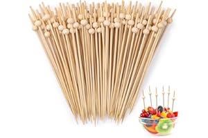 Acsatont 120 Piezas Palillos de Cóctel, 12 CM Palillos para Aperitivos, Accesorios de Cóctel Brochetas de Madera, Brochetas de Frutas para Fiesta de Cumpleaños y Fiesta de Carnaval