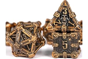HKDZ Metal DND Dice 7pcs Role Playing d&d dice,Dice Set D20 D12 D10 D8 D6 D4,Metal dice for Pathfinder Warhammer MTG RPG Board Games