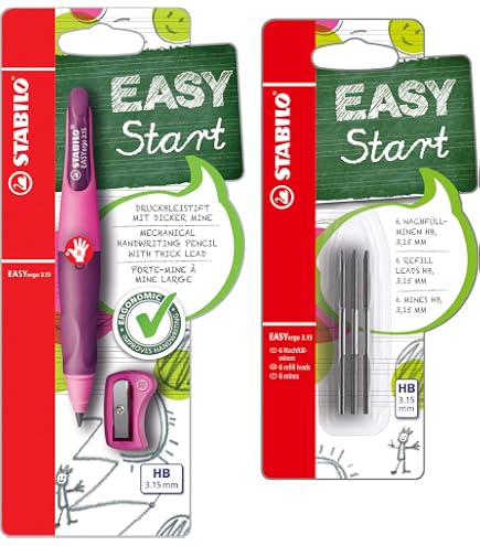 STABILO EASYergo 1.4 Nachfüllminen HB – 6er Pack (5x6 Minen) Für Ergonomische Stifte