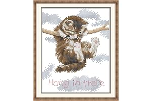 LECZANY Kit de bordado de punto de cruz estampado hágalo usted mismo Línea completa de kits de inicio preimpresos para principiantes - Colgar 23x27cm