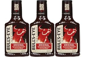 BULLSEYE Bull's Eye BBQ salsa original, 3 unidades, salsa para barbacoa, 3 botellas de 425 g