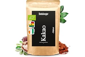‎STEINBERGER BIO Kakaopulver 500g ohne Zusatzstoffe | Ungesüßtes stark entöltes Kakao-Pulver aus Kakaobohnen zum Verfeinern von Süßspeisen | Kakao im wiederverschließbaren Aromapack | Superfood vegan