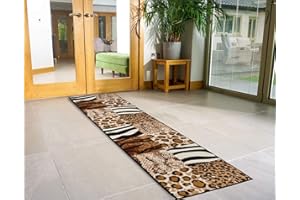 Bravich Animal Print Safari Animal Skin Pattern Very Long Hallway Hall Runner Narrow Rugs Custom Length Animal Skin Stair Carpet Mats 60x900CM (2'X30')