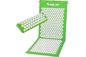 MOVIT Tapis d'acupression, modèle TUINA (75x44x2,5cm) INCL. Coussin & Sac ou modèle ZHIYA (130x50x2,5cm) INCL. Coussin, testé Contre Les substances nocives, Housse 100% Coton, Massage, 10 Couleurs