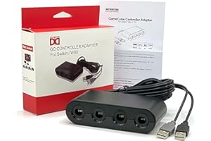 BOPSTER Gamecube NGC - Adattatore controller compatibile con Nintendo Switch, Wii U, PC, 4 porte per Super Smash Bros, USB, nessun driver richiesto