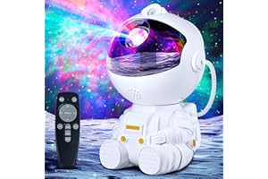 TOCVEOE Astronaute Projecteur Ciel Etoile Galaxie Veilleuse Enfant Chambre Galaxy 8 Nébuleuse 2 Étoile 2 Minuteries Luminosité et Vitesse Réglable Télécommande Intelligente Rotative à 360° pour Fête