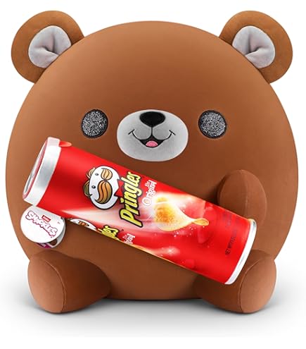 Snackle Serie 2 Snackle ZURU 35 cm van krullend, knuffelig en knijpbaar pluche 35 cm met officiële snack accessoires Platypus (Subway, Cookie