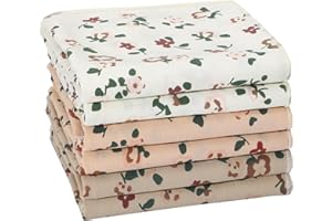 HOULIFE - Fazzoletti da donna con stampa floreale vintage stile anni '60, in morbido cotone, colorati, 35 cm x 35 cm