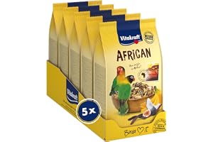 Vitakraft Afrikansk, foder för afrikanska små papegojor, med viktiga vitaminer och näringsämnen, i förvaringsstorlek, utan ti