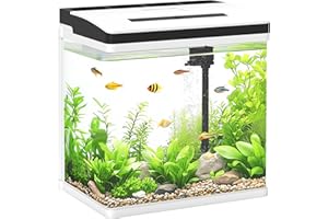 PawHut Aquarium, 13L Glass Fish Tank with Filter, LED Lighting, Water Pump, for Bettas, Guppies, Mini Parrot Fishes, Shrimp, Goldfish, 29 x 20 x 30.5cm