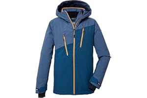 killtec Boy's Ski Functional Jacket with Hood and Snow Guard, Waterproof