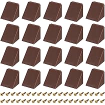 10 Escuadras De Esquina De Plástico 23x23x23mm Con Tornillos Y Tapas - Para Muebles, Marrón