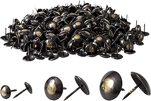 IPEA Chiodi da Tappezzeria – 200 pezzi – Bullette Borchie Decorative per Mobili Arredamento Abbigliamento – Spille Puntine in Metallo per Poltrone – Colore Bronzo e Oro – 14 x 12 mm