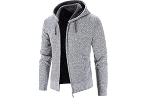 ZRYAZQ Cardigan Homme Grosse Maille Casual Veste Homme Zippé Sweat A Capuche Homme Veste Polaire Homme Pull Homme Chic Veste Chauffante Homme Avec Poche Manteau Homme Hiver Laine Blousons Homme Exterieur