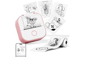 ‎PHOMEMO Phomemo T02 Drucker, Mini Sticker Fotodrucker für Mobiler, Handy Thermodrucker für Smartphone, 203dpi Hände Sticker Drucker,Aufkleber Bluetooth Drucker für Organizer Teenager Preppy Student Lehrer
