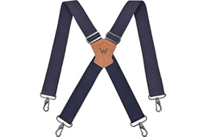 WELKINLAND Navy suspenders for men, Work suspenders, 2 inch wide suspenders, Heavy Duty suspenders, Swivel suspenders, Mens suspenders for jeans, Big and tall suspenders for men, Suspenders for men snap hooks