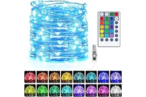 AcaJoe Fairy Lights USB Powered 10 M 100 LED 16 Colour Changing Fairy Lights Larger RGB String Lights Indoor Outdoor Waterproof with Remote Control for Christmas Party Wedding Decorations (1PC, 10M)