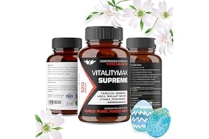 ZAMZAM WELLNESS HERBS Vitality Max Supreme - Premium Vitality Health Supplement with Fenugreek, Panax Ginseng, Ashwagandha, Maca, Tribulus Terrestris, Himalayan Shilajit - 120 Vegan Supplements Capsules