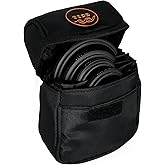 Tide Optics Lens Filter Pouch | Holds 5 Filters Up to 86mm | Water & Dust Resistant Durable Protective Case with Removable In