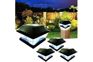 XVZ Luces solares de poste, 4PCS IP65 impermeable lámparas solares para exteriores, luces LED solares, decoración de jardín para jardín, terraza, valla, postes de madera - Negro
