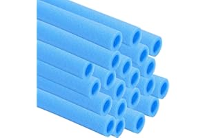 Gimisgu 16 tubos de espuma para trampolín, 92 cm, protección de barra para cama elástica de jardín, universal, 8 barras, red de seguridad, incluye tapas, cubierta de espuma para barras de trampolín