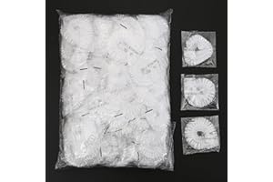 BOXCUTE 100pcs gorros de ducha desechables de plástico, envases individuales, gorros de ducha impermeables, adecuados para uso en hogares, hoteles, salones de belleza, centros de spa y peluquerías.