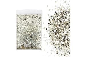 SHUOHONG 100g Glitter, Bene Brillantini Viso, 3 Taglie Miste Brillantini Unghie, Lucido Paillettes, Brillantini per Capelli, Glitter Corpo per Musica, Feste, Trucco del Festival (Champagne)