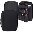 GadgetBite iPad Bag Carry Case for Men EVA Hard Shell Travel Bag Double Layer Gadget Organizer Case Portable Zippered Pouch Protective Cover for iPad Pro Mini 11 inch Samsung Tablet Charger PowerBank