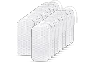 UNISOPH 20 Piezas Electrodos Para Tens, 40 x 80 mm Electrodos Fisioterapia Electrodos Tens Reutilizables Para Aliviar Dolores Musculares, de Espalda y Articulaciones Compatible con la Mayoría de TENS