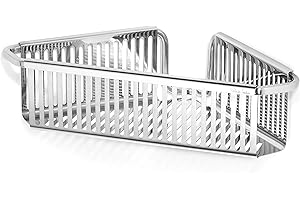 Robert Welch Burford Corner Shower Basket Single. Made from stainless steel. EASY CLEAN.