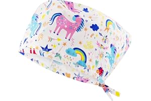 B-well Surgical Hood Fabric Surgical Caps Fabric Nurse Accessories for Doctors, Nurses, Dentists, Pharmacists, Vets, Medical Personnel, Unicorns, One Size Fits All