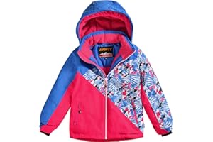 SMONTY Mädchen Skijacke Wasserdicht Winterjacke Mädchen Warm Kinder mit Kapuze Winterjacke 6-16 Jahre