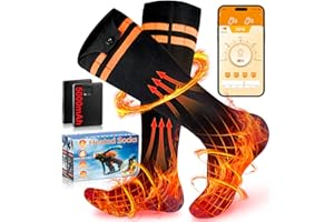 LanBlu Chaussette Chauffante Homme Femme,Chaussettes Chauffantes Rechargeable avec 5000mAh Batterie,4 Niveaux de Température Chaussette Chauffante Velo avec App,Chaussette Chauffante Maison Lavables L