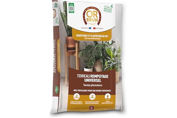 Terreau Rempotage Universel Or Brun 6L : avis et prix 2026 ✅ Or Brun Terreau Rempotage Universel - 6L - pour Toutes Les Plantes ...