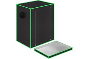 BYBYKOI Grow Tent 55 x 40 x 65 cm with Observation Window,Floor Tray,Ventilation Window and Cable Passage,Suitable for Aerogarden,Hydroponic Growing System